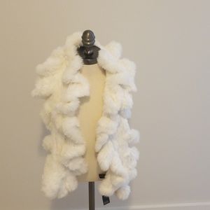 NWT Valerie Steven's Rabbit Fur Scarf